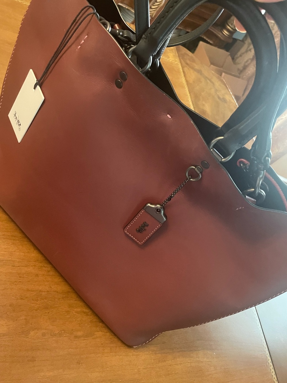 Coach 1941 Rogue Tote Bag in Bordeaux Burgundy Glove-tanned Leather 59136